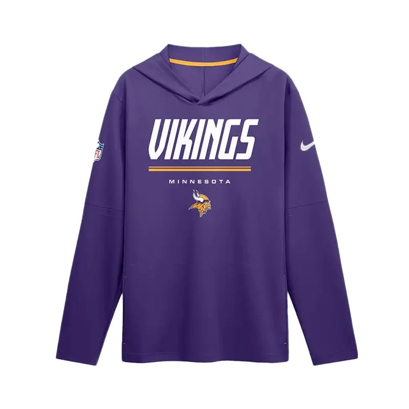 Minnesota Vikings 2026 Sideline Long Sleeve Hooded T-Shirt