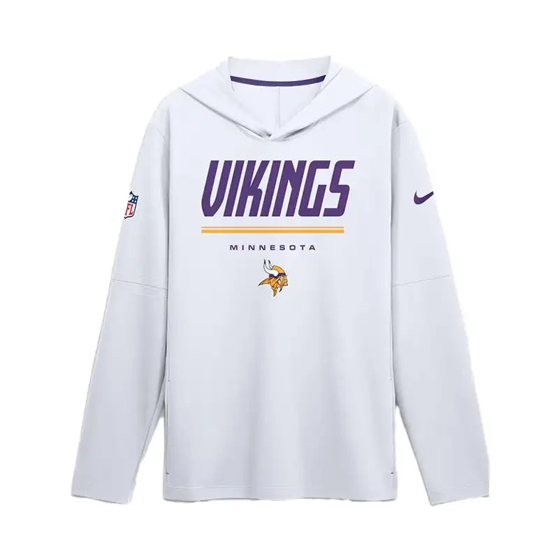 Minnesota Vikings 2026 Sideline Long Sleeve Hooded T-Shirt