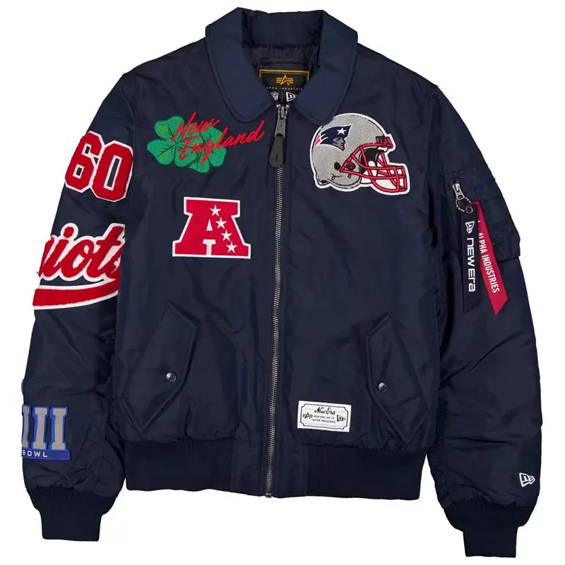 New England Patriots New Era x Alpha Industries Navy MA-1 Jacket