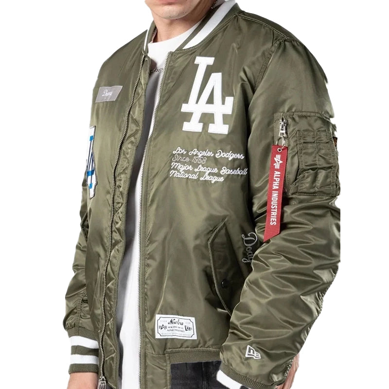 LA Dodgers MLB X Alpha Green Bomber Jacket