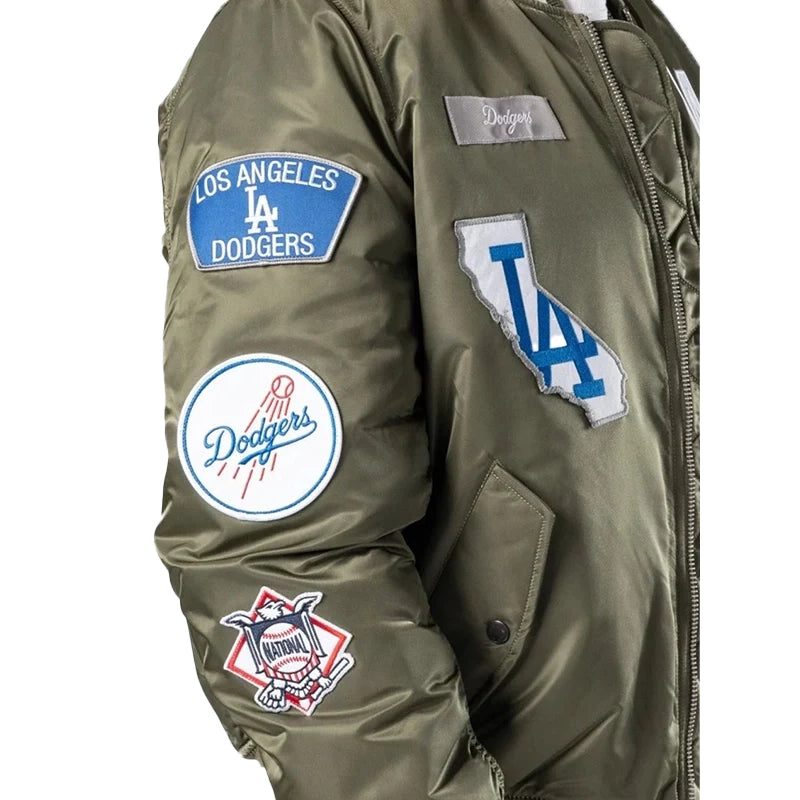 LA Dodgers MLB X Alpha Green Bomber Jacket