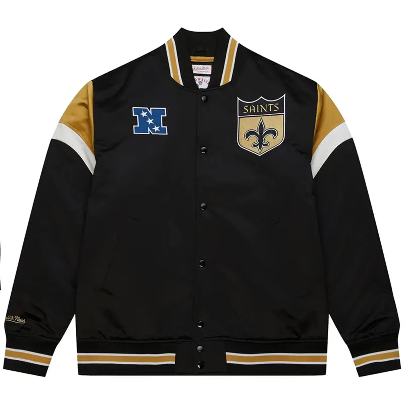 New Orleans Saints Mitchell & Ness Heavyweight Satin Jacket