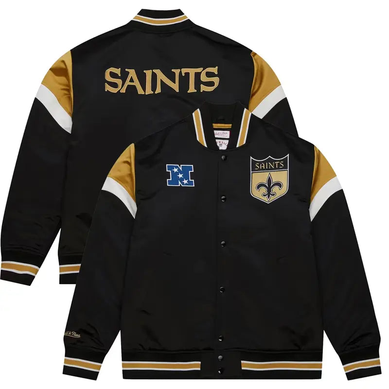 New Orleans Saints Mitchell & Ness Heavyweight Satin Jacket