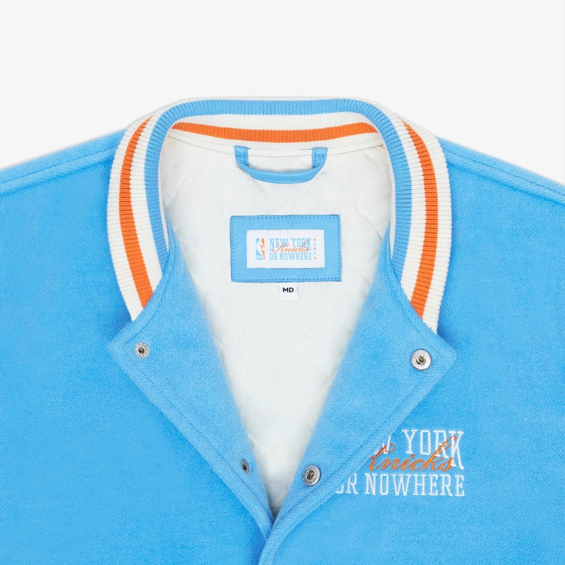 New York or Nowhere x Knicks Motto Varsity Jacket
