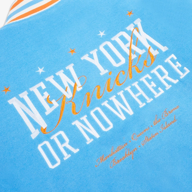 New York or Nowhere x Knicks Motto Varsity Jacket