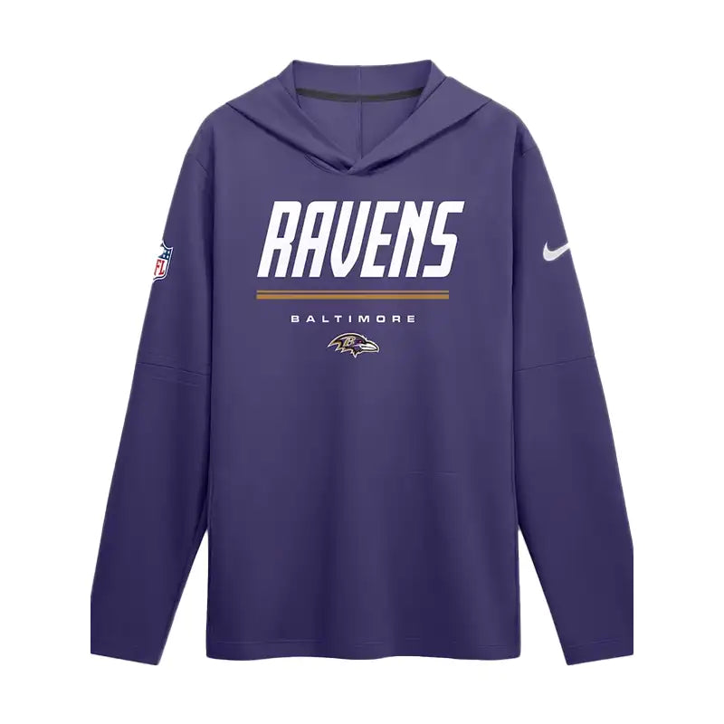 Baltimore Ravens 2026 Sideline Long Sleeve Hooded T-Shirt