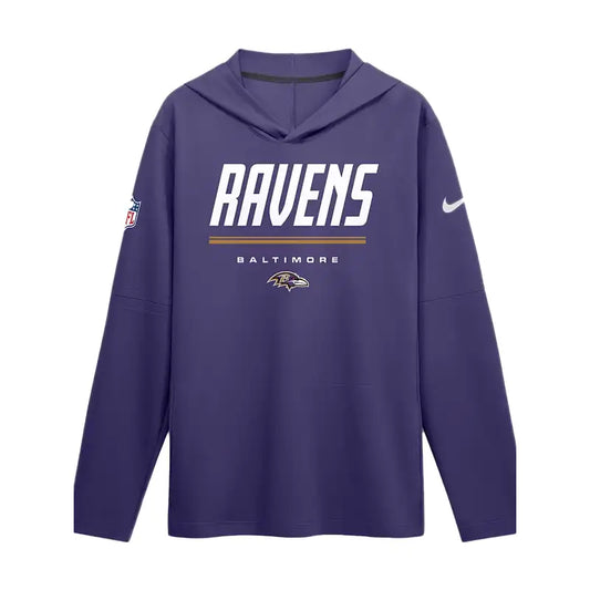Baltimore Ravens 2026 Sideline Long Sleeve Hooded T-Shirt