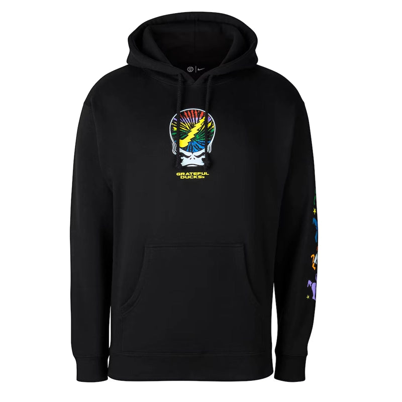 Oregon Ducks Grateful Ducks Rainbow Spiral Hoodie