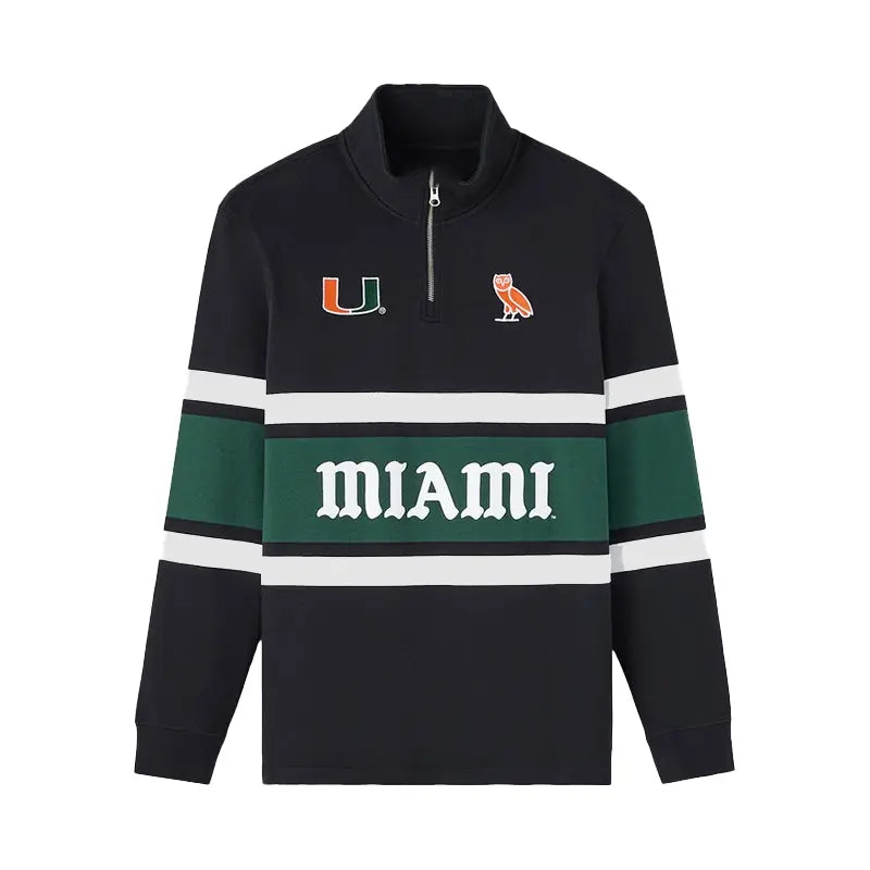 OVO University of Miami Quarter-Zip Rugby Sweatshirt