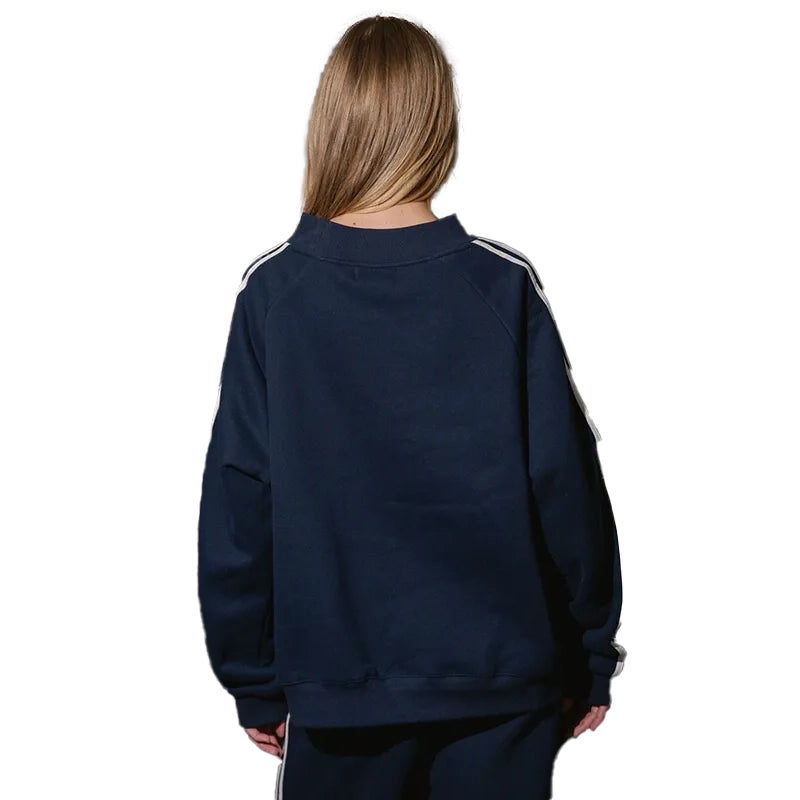 Parke Sport Stripe Mockneck Sweatshirt