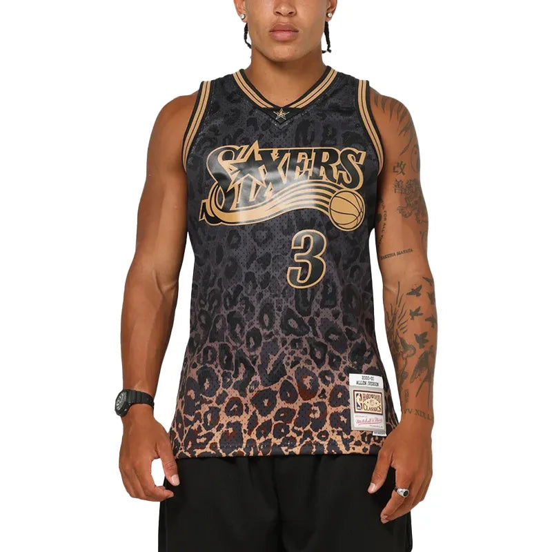 Philadelphia 76ers Allen Iverson Leopard Swing Jersey