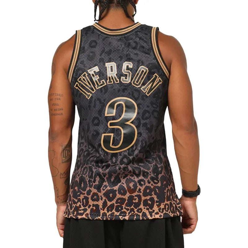 Philadelphia 76ers Allen Iverson Leopard Swing Jersey