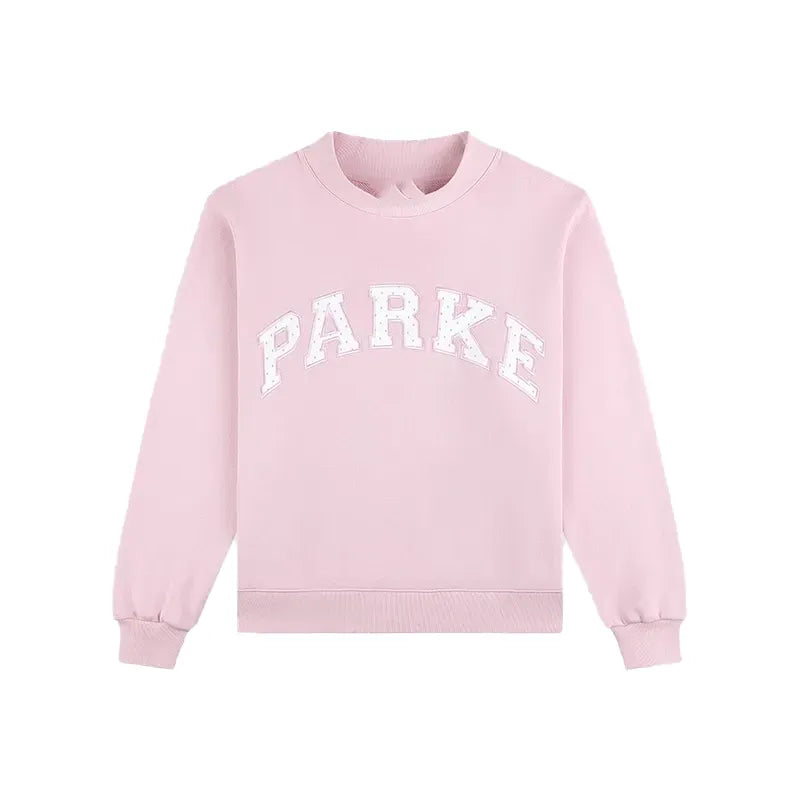 Parke Polka Dot Letter Varsity Mockneck Sweatshirt