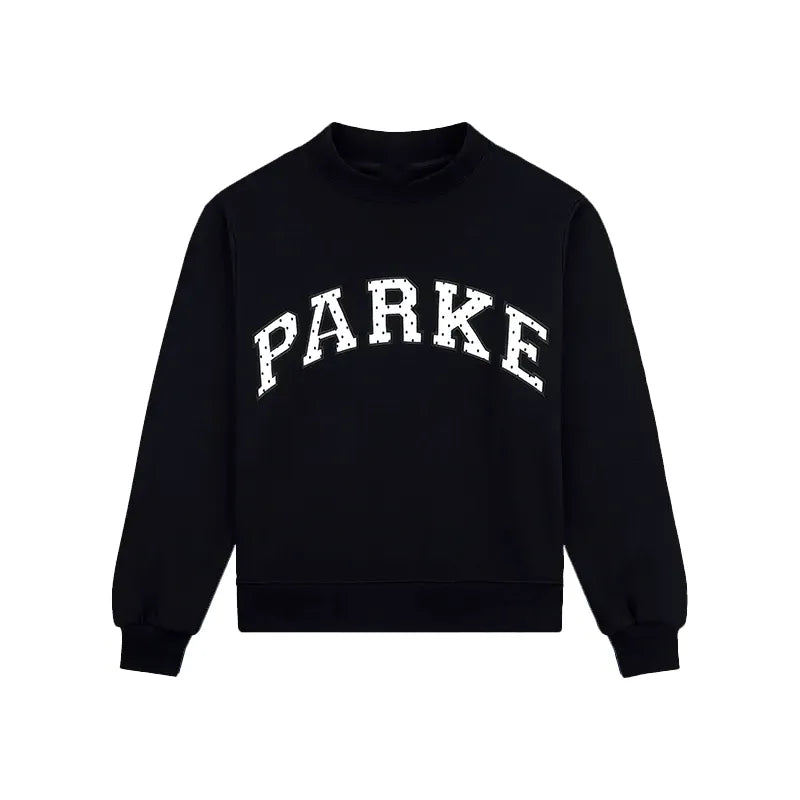 Parke Polka Dot Letter Varsity Mockneck Sweatshirt