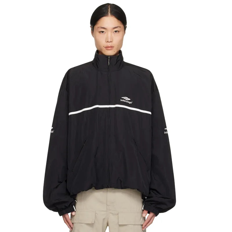 Balenciaga Black Embroidered Track Jacket