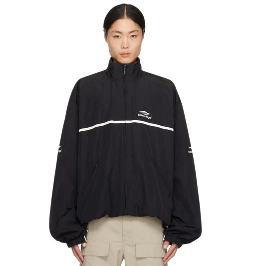 Balenciaga Black Embroidered Track Jacket