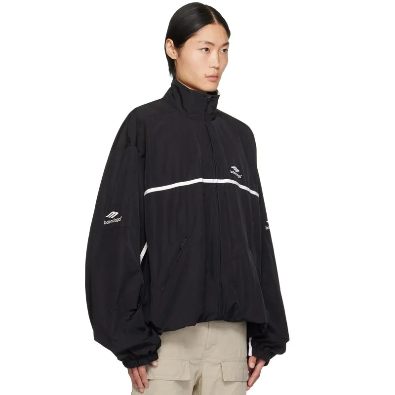 Balenciaga Black Embroidered Track Jacket