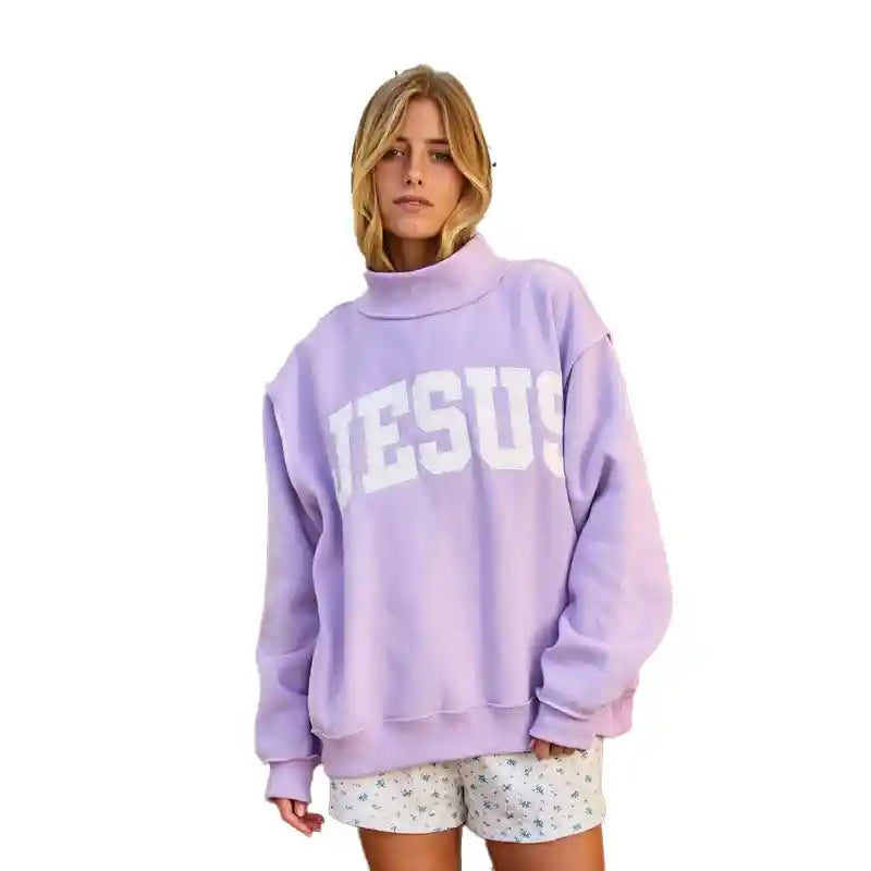 Jesus Mock Neck Sweatshirt