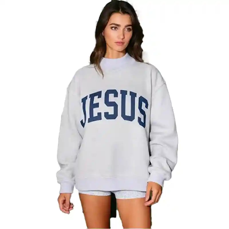 Jesus Mock Neck Sweatshirt