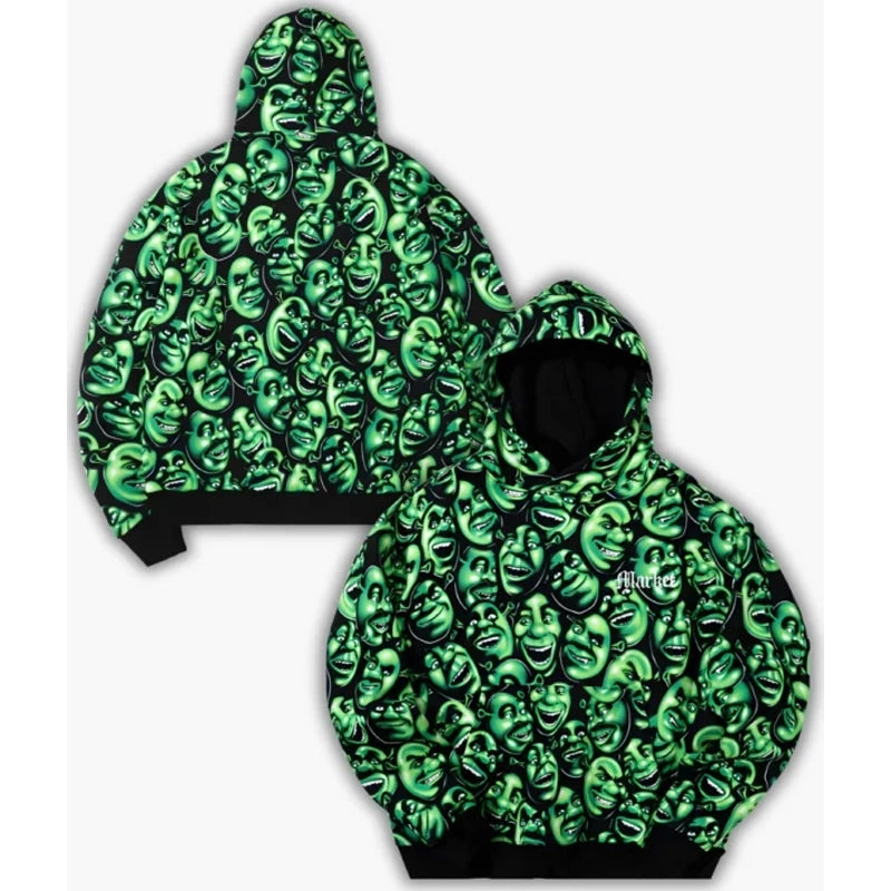 Market X Shrek Iconic Liquid Blue Skull Hoodie