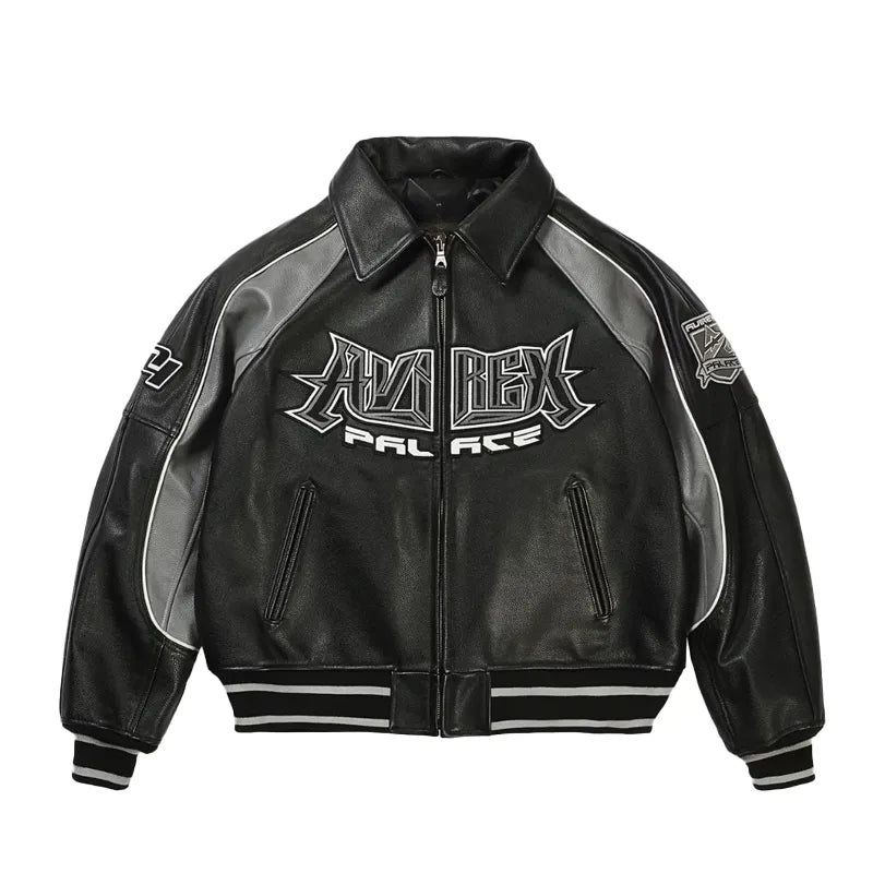 PALACE AVIREX Black Leather Jacket