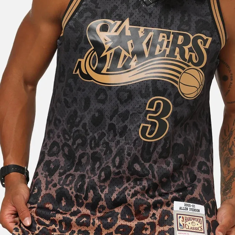 Philadelphia 76ers Allen Iverson Leopard Swing Jersey