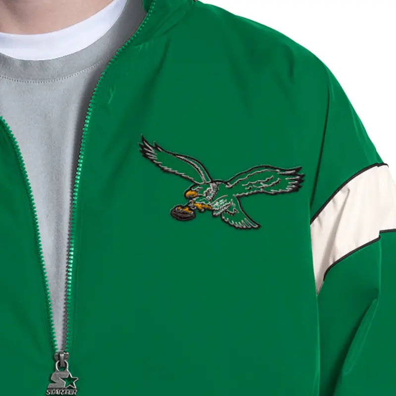 Philadelphia Eagles Starter Kelly Green Full-Zip Hooded Jacket