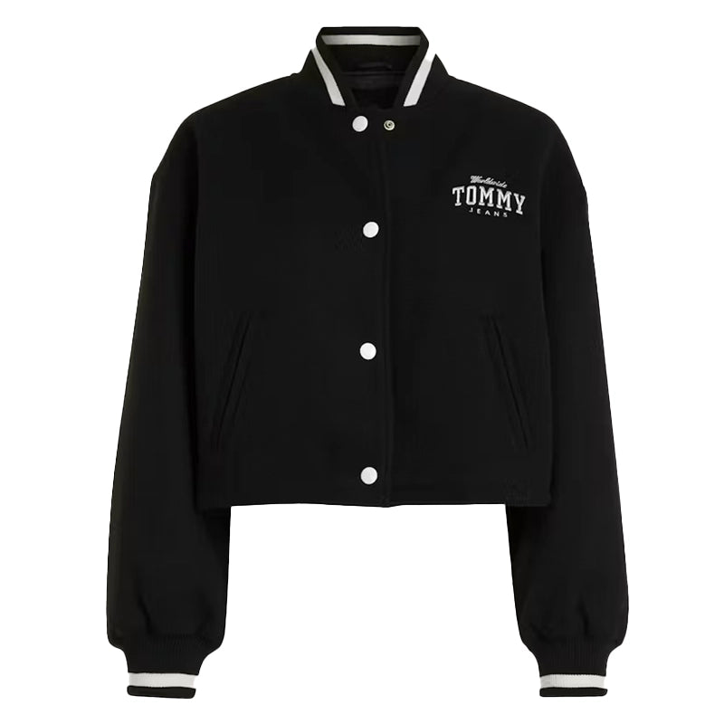 Tommy Hilfiger Padded Cropped Varsity Bomber Jacket