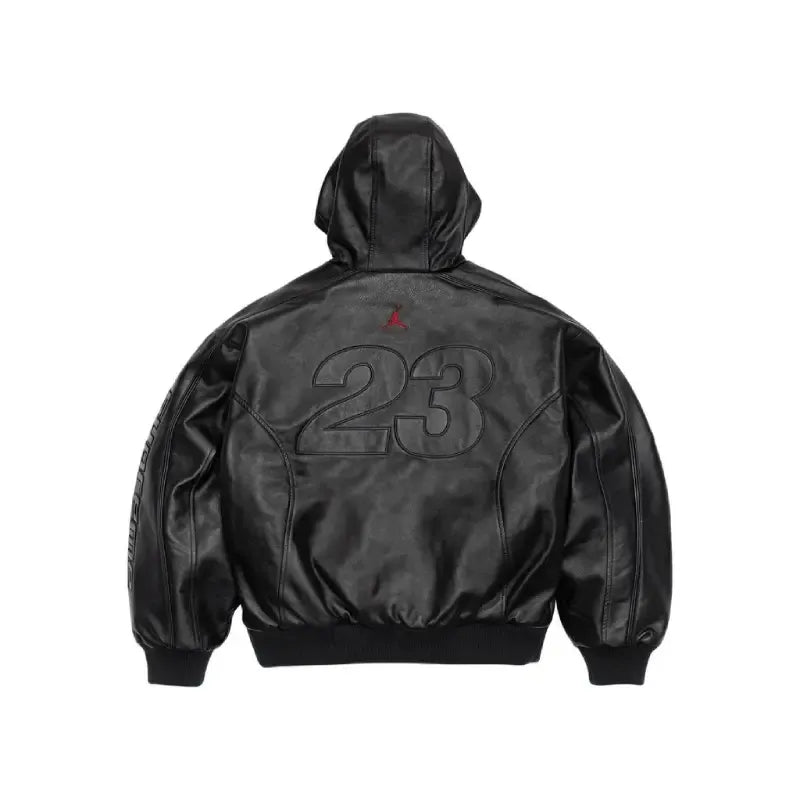 Supreme x Jordan Hooded Leather Jacket