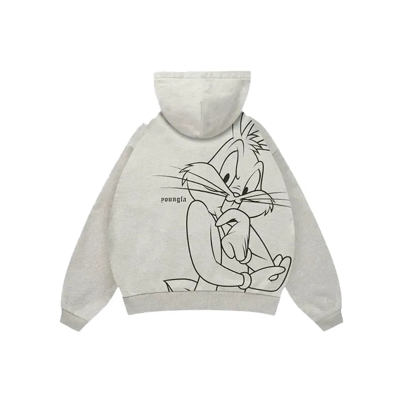 YoungLA x Looney Tunes Plaid Zip-Up Hoodie