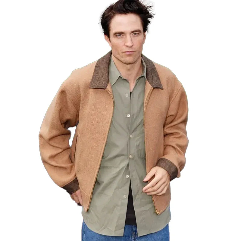Robert Pattinson The Odyssey London Premier Brown Jacket