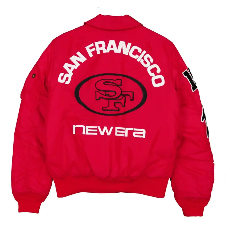 San Francisco 49ers New Era x Alpha Industries Scarlet MA-1 Jacket