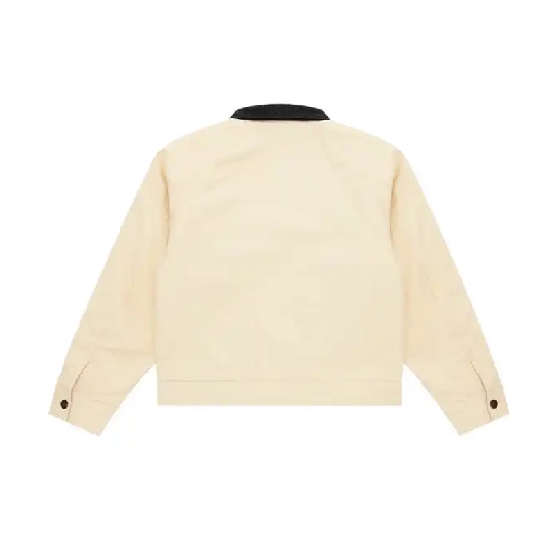 Shinzo 15oz Beige Canvas Cowhide Collar Workwear Jacket
