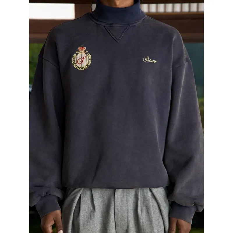 Shinzo Washed Lavender Jersey Turtleneck Sweater