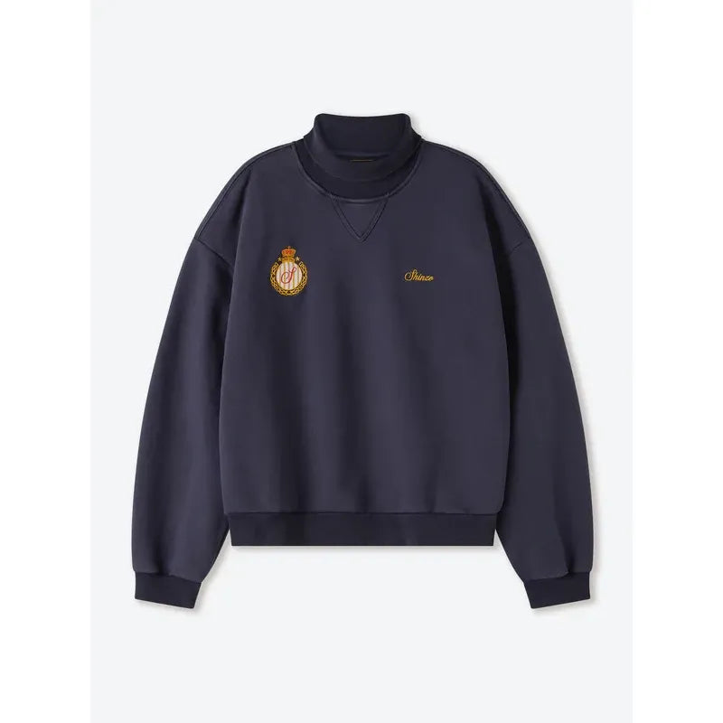 Shinzo Washed Lavender Jersey Turtleneck Sweater
