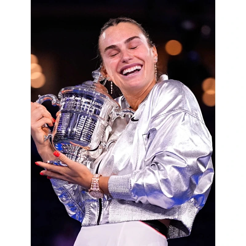 Aryna Sabalenka 2025 US Open Silver Crop Jacket