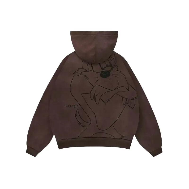 YoungLA x Looney Tunes Plaid Zip-Up Hoodie
