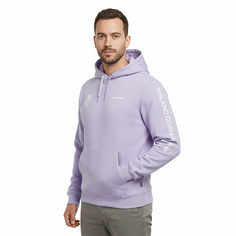 Milano Cortina 2026 Olympics Salomon Logo Graphic Purple Hoodie