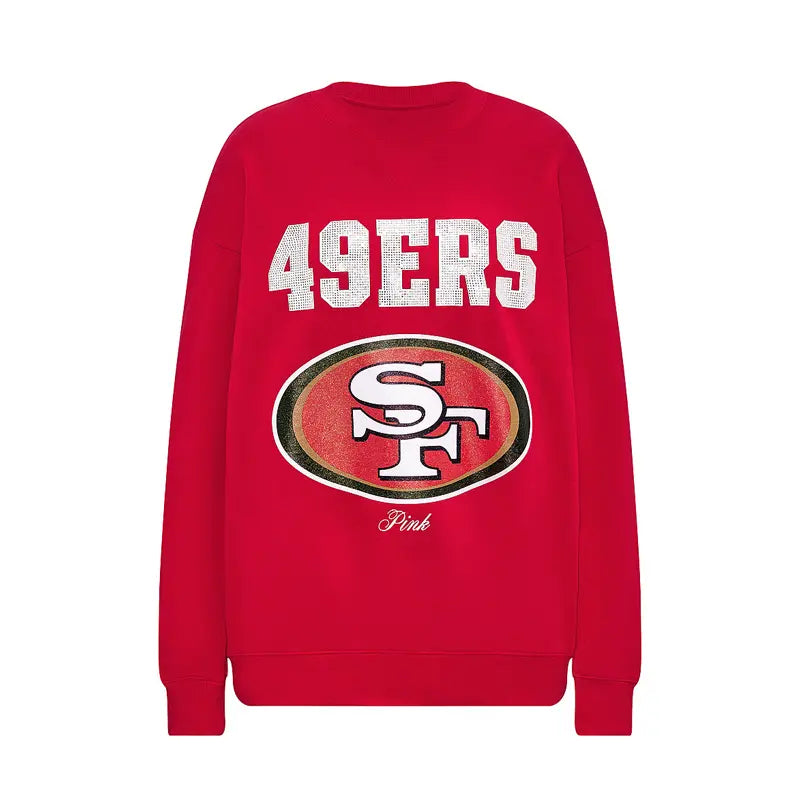 Victoria Campus Fleece Bling Crew Sweatshirt