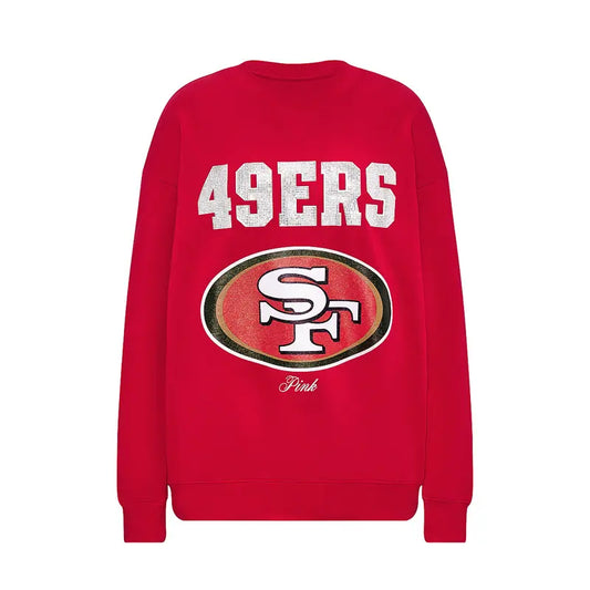 Victoria Campus Fleece Bling Crew Sweatshirt