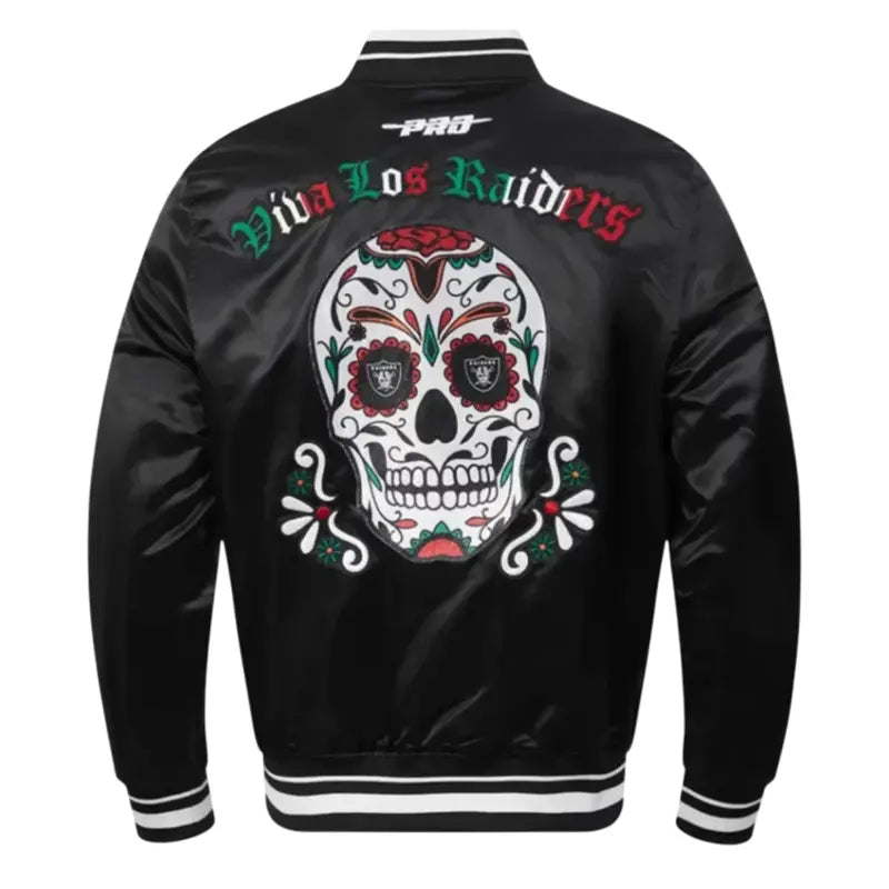Viva Los Raiders Sugar Skull Satin Jacket