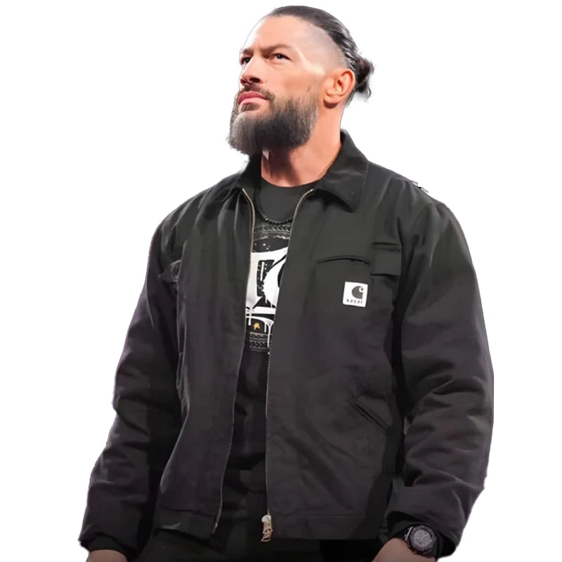 WWE 2026 Roman Reigns Sacai X Carhartt Black Jacket