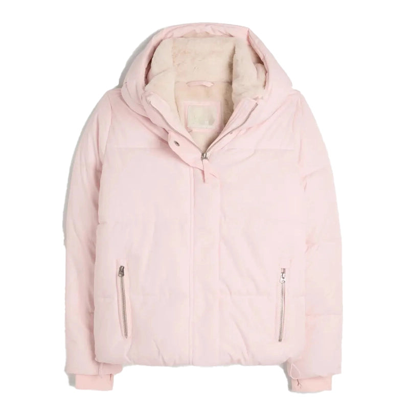 Women Hollister Pink Puffer Jacket