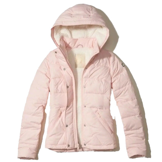 Women Hollister Pink Puffer Jacket