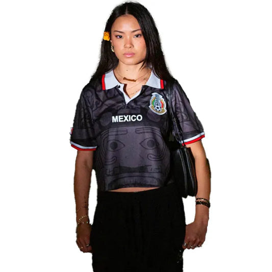 Women Mexico Black Cropped Jersey