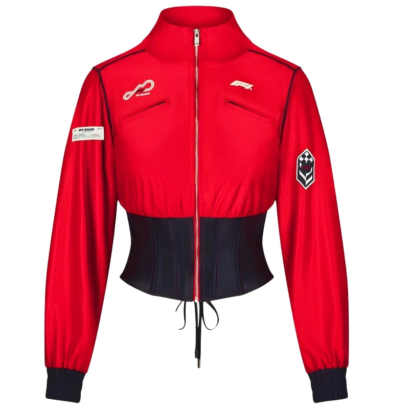 F1 Red Cropped Track Jacket