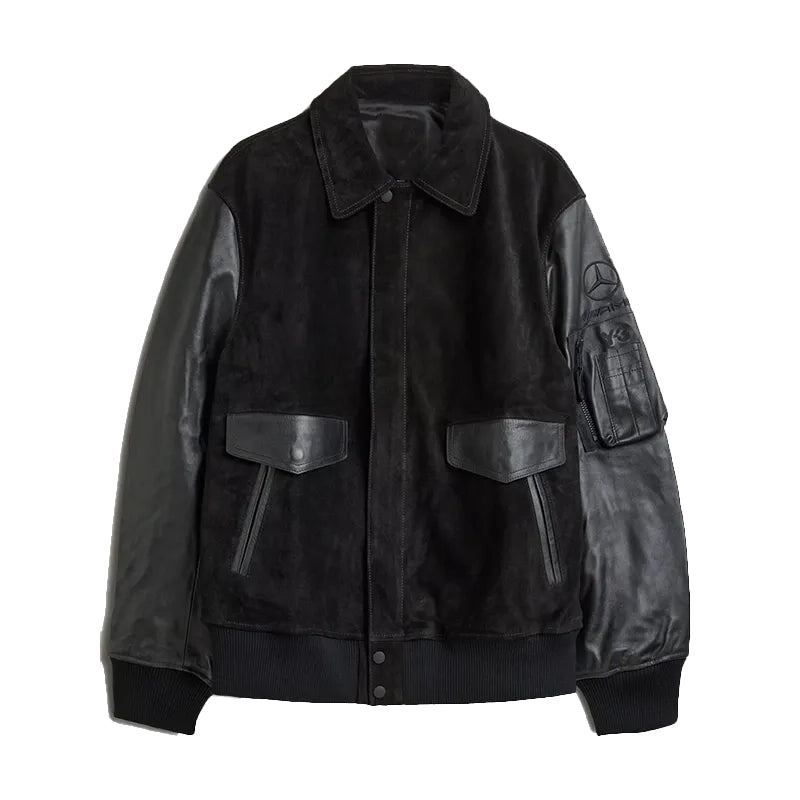Adidas Y-3 x Mercedes Leather Racing Jacket