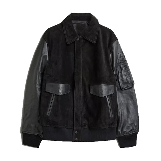 Adidas Y-3 x Mercedes Leather Racing Jacket