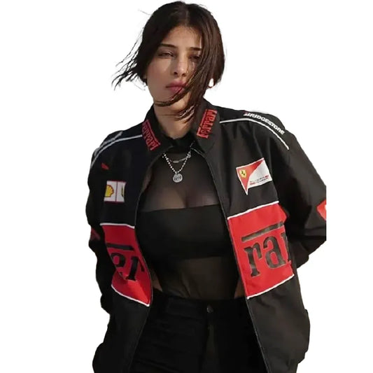 Zyrox Black F1 Racing Streetwear Jacket